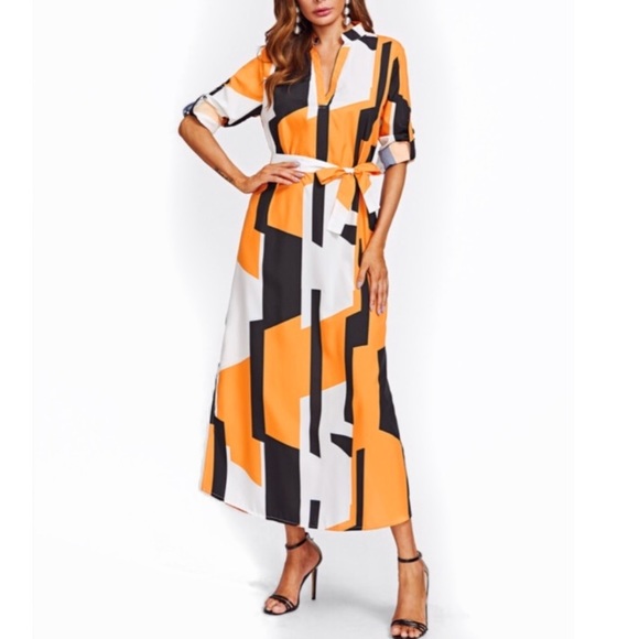 New| COCO GEO PRINT SHIRT DRESS - Picture 2 of 4